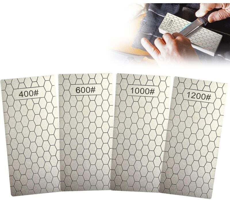 4er Set Diamant-Schleifplatten, Diamant-Schleifstein mit Wabenoberfläche, Körnung 400/600/1000/1200