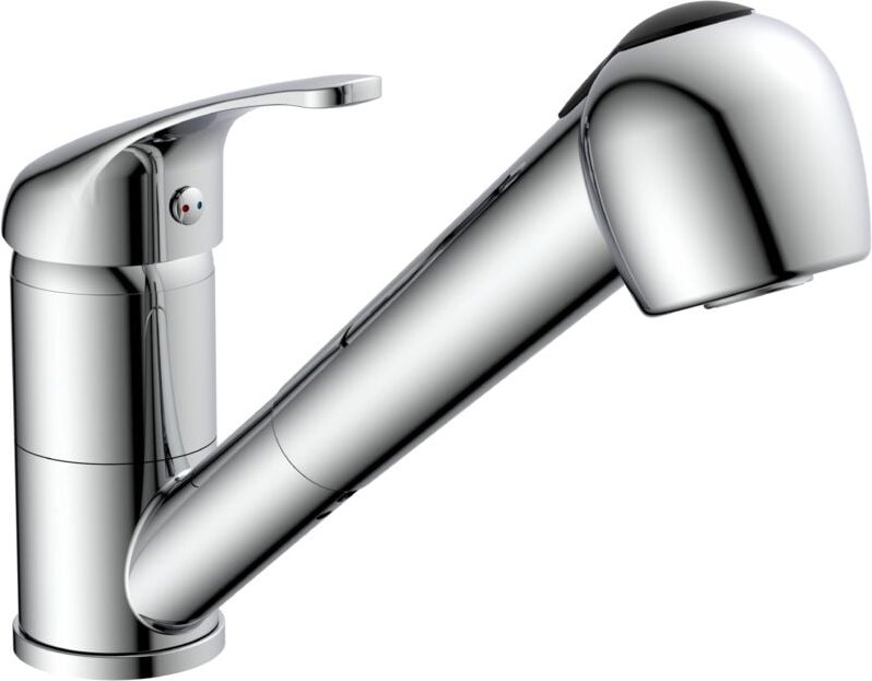 Grande vita classic Spültischarmatur, Chrom, mit herausziehbarer Geschirrbrause