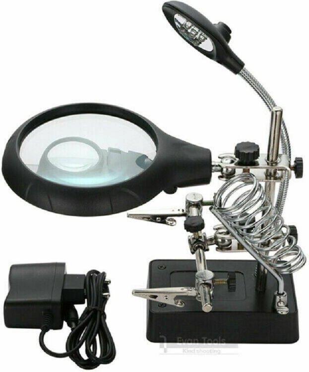 Trade Shop - lente ingrandiment saldatura riparazione 5 led ausiliari molletta MG16129-C -