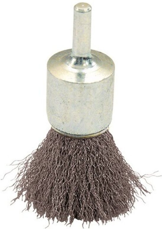 Leman - Pinselbürste auf Stange gewellter Stahldraht harte Beize Holz/Metall - d. 25 mm - q. 6 x 17 mm - Draht 0.30 320....