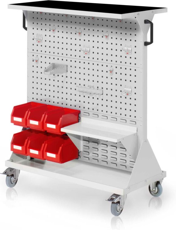 Kappes RasterMobil® mobiler Arbeitsplatzschrank Größe 3 1270x1000x500mm 29-teilig mit Auflageboden inkl. Riffelgummimatt...