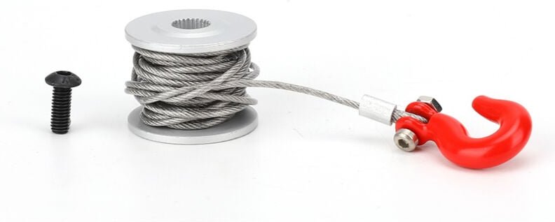 Tonysa - Jeffergarden Fernbedienung Car Accessoire 25T Servo Winch Roller Silber Red Aluminiumlegierung rc Crawler Upgra...