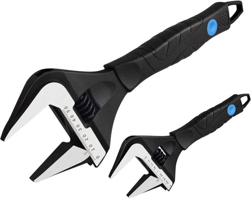 MAXPOWER 2 Stücke Rollgabelschlüssel Set 150mm/250mm Maximale Öffnung 36mm/52mm Rollgabelschlüssel Groß Adjustable Wrenc...