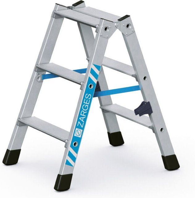 Nova b Stufen Stehleiter, beidseitig begehbar Zarges 42463 Arbeitshöhe: ca. 2,10