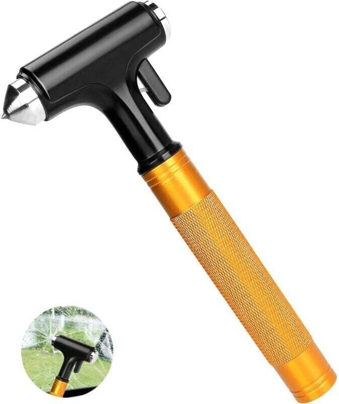 Thumbnail - UlisemNothämmer, Autofensterhammer, tragbarer Sicherheitsgurtschneider aus Metall, Anti-Rutsch-Werkzeug, zerbricht Glas ...