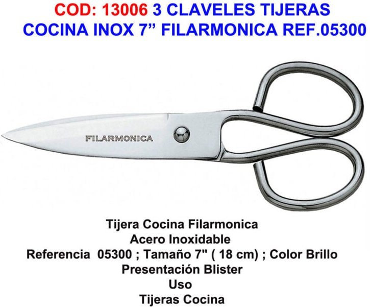 7' Edelstahl-Küchenschere Carnation Philharmonic Ref. 05300