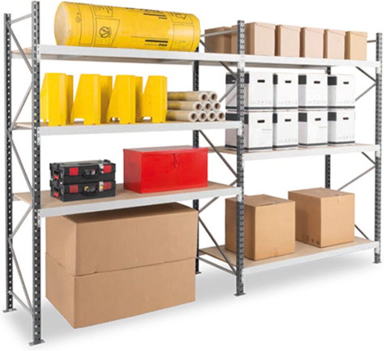 Regale für mittelschwere Lasten 5 Ebenen - Startmodul - 3000x1800x800mm - Last 384kg/Ebene - RAYML/5N/1880/D2