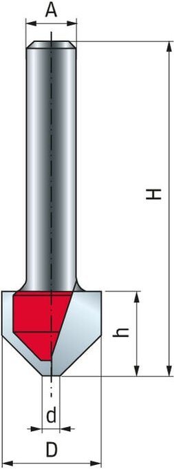 V-Nut-Bohrer FREUD - Ø16 H12,5/60 Q8 Z2 - F03FR04019 -21-11208P