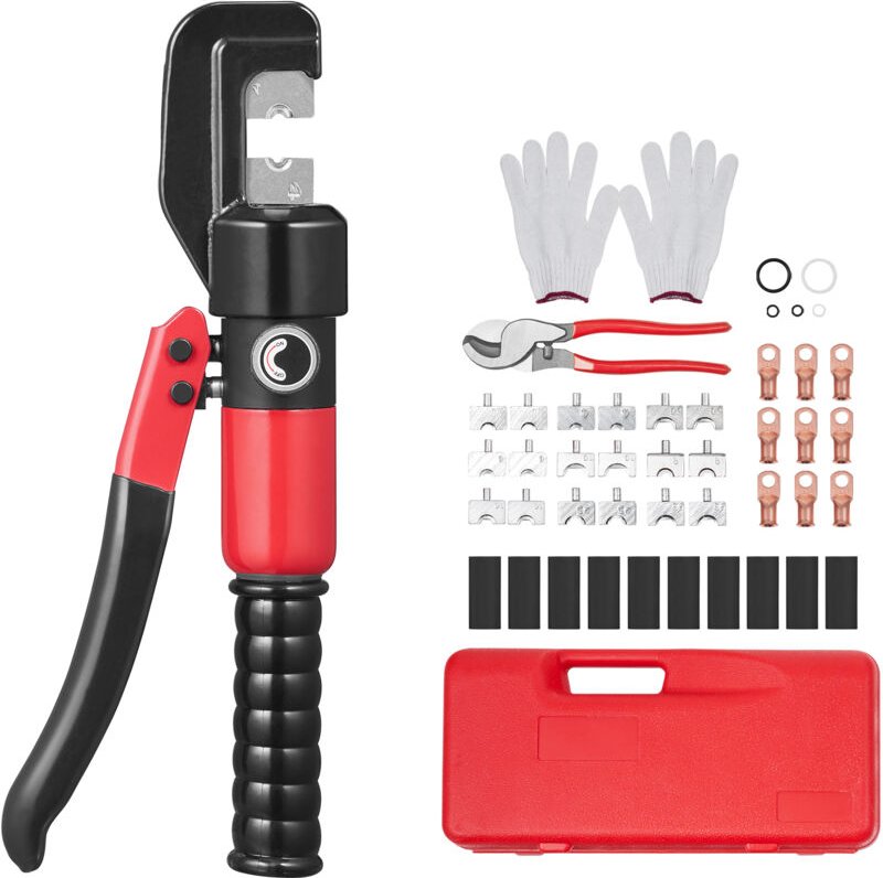 Mophorn - Crimpwerkzeug, AWG12-2/0 Kupfer und Aluminiumklemmen, Batteriekabelschuh-Hydraulik-Crimper mit Schneidzange, H...