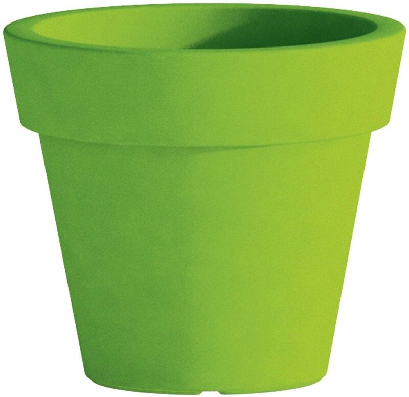 Cromia Gemma Topf für Pflanzen, mit Dekoration, einfarbig, aus Harz 'Made in Italy -ø 80 cm / Grau / Vase und Undersetze...