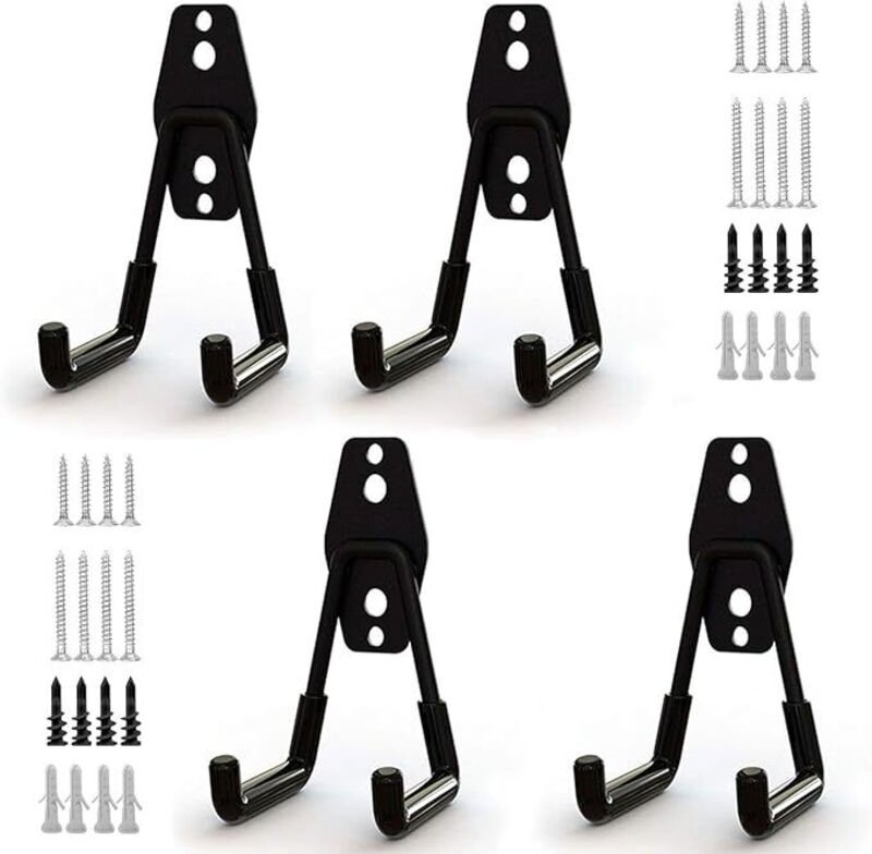 4 Stück Garagen-Aufbewahrungshaken aus Stahl, Garagen-Werkzeug-Aufbewahrungshaken mit Anti-Rutsch-Beschichtung, robuster...