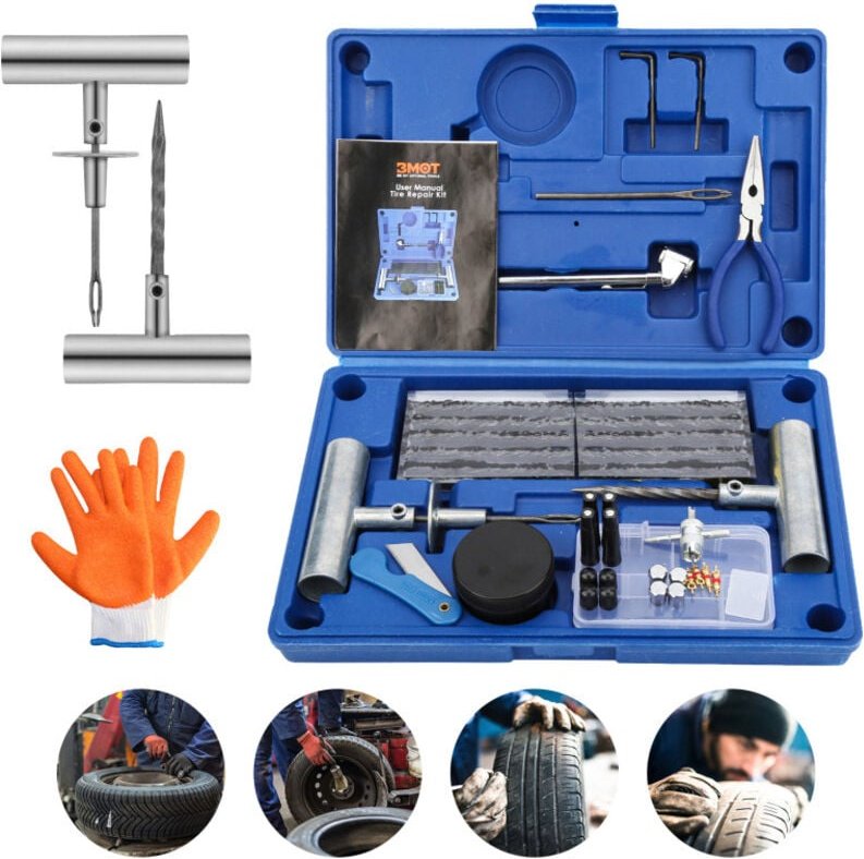 Thumbnail - SWANEW 73 Tlg Autoreifen Kfz PKW Reifen Reparatur Satz Pannenset Flickzeug Flicken Werkzeugset reifenreparatur set Sonst...