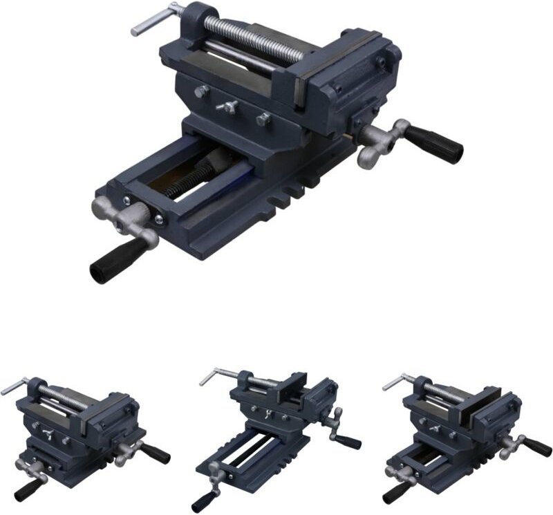 The Living Store - Schraubstock Kreuztisch Handbetrieben 127 mm - Schraubzwingen & -stöcke