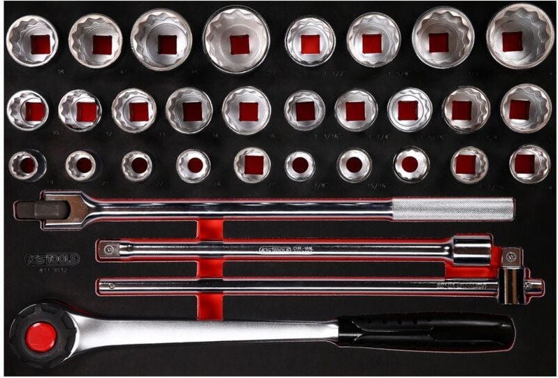 Ks Tools 3/4 Steckschlüssel-Satz in Schaumstoffeinlage, 32-tlg.