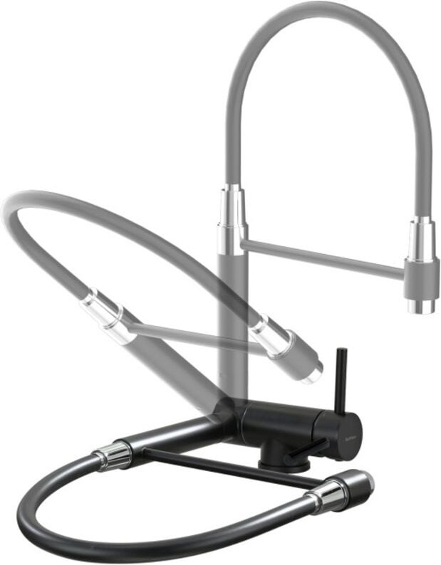 Bunthaus - Mischbatterien für die Küche Wasserhahn Küche Schwarz Umklappbar Spültischarmatur Einhebelmischer 360° Drehba...