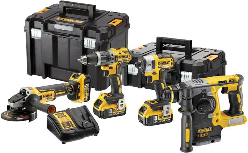 Dewalt - Akku-Kombopack DCK422P3T, 18 Volt DCD796 + DCH273 + DCF887 + DCG405 + 3x 5,0 Ah
