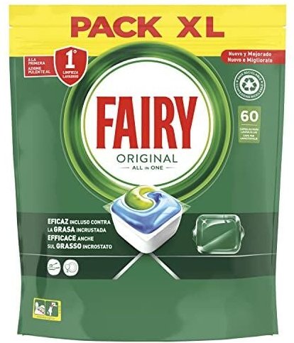 Original Normal, All-In-One Spülmaschinenkapseln, 60 Kapseln, wirksam auch bei eingetrocknetem Fett - Fairy