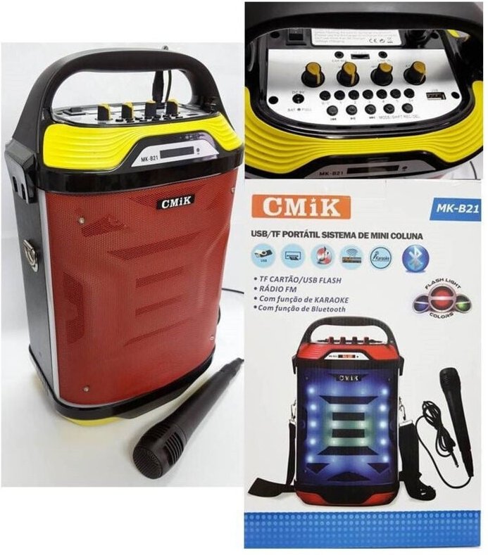 Trade Shop - hifi-lautsprecher tragbar bluetooth mit mikrofon und fernbedienung MP3 usb -