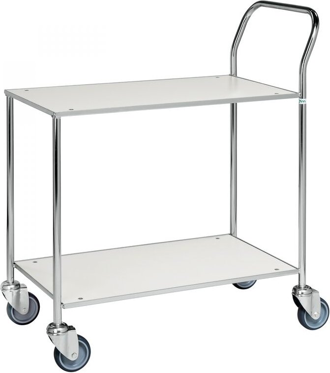 Kongamek Tischwagen voll verschweisst, weiss mit verzinktem Rahmen 755x430mm Ladefläche ohne Bremse