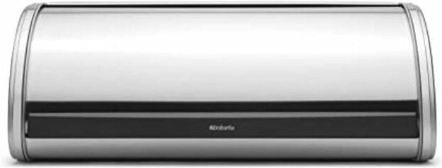 Brabantia Brotkasten zum Aufrollen (Stahl matt) großer Brotkasten mit Frontöffnung und flachem Deckel, für 2 Brote