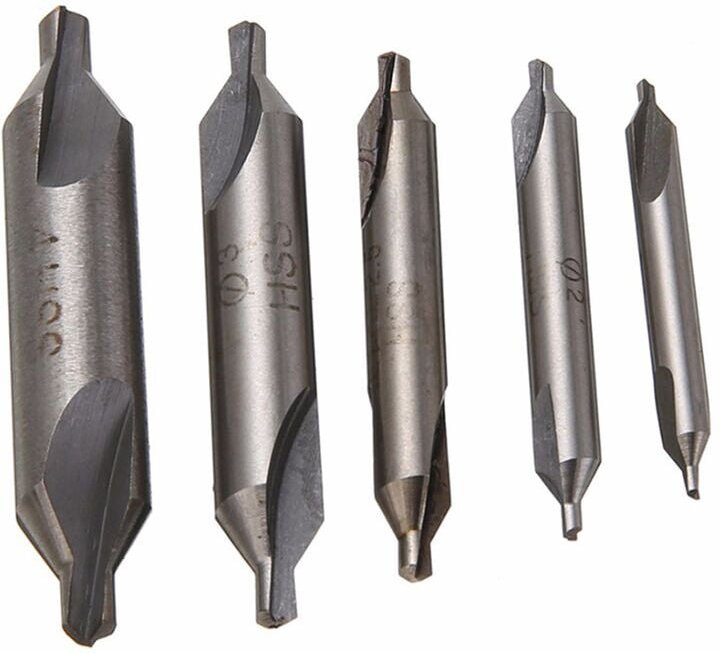 Zentrierbohrer, doppelseitig, 1,5/2,0/2,5/3,0/4,0 mm, 5 Stück