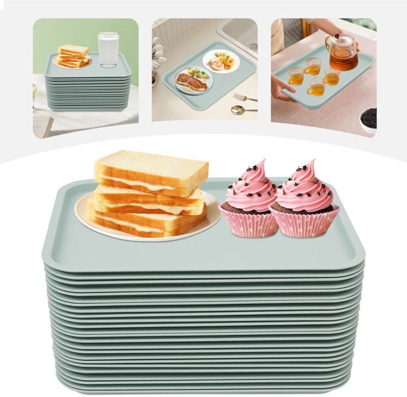 Senderpick - 13.39x9.45 in Fastfood-Tablett, wiederverwendbares und vielseitiges Serviertablett blau