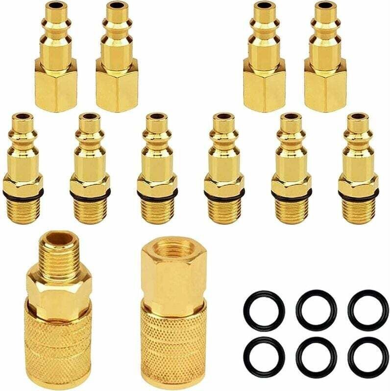 Luftkupplungs-Anschlussstecker-Kit 1/4 Zoll NPT-12-teilige Luftkompressor-Armaturen Amerikanischer pneumatischer Schnell...