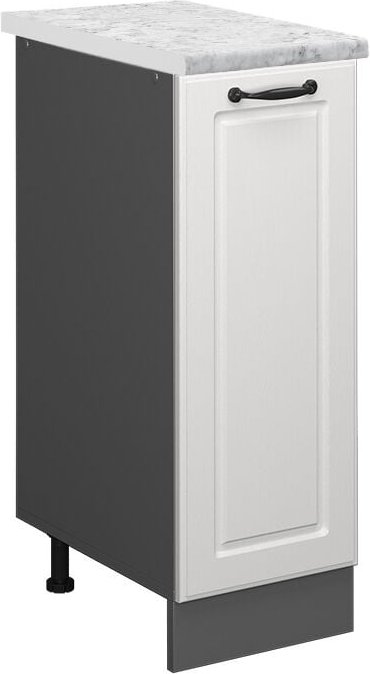 Vicco - Apothekerunterschrank R-Line, Weiß Landhaus, 30 cm ap Marmor