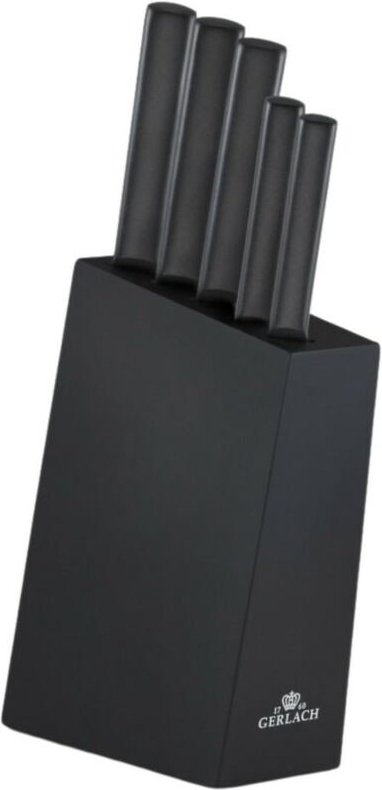 Gerlach G02-0984M-ZENB-05PU-S5S1-01 - Messerset de Küchenblock schwarz - G02-0984M-ZENB-05PU-S5S1-01, Edelstahl