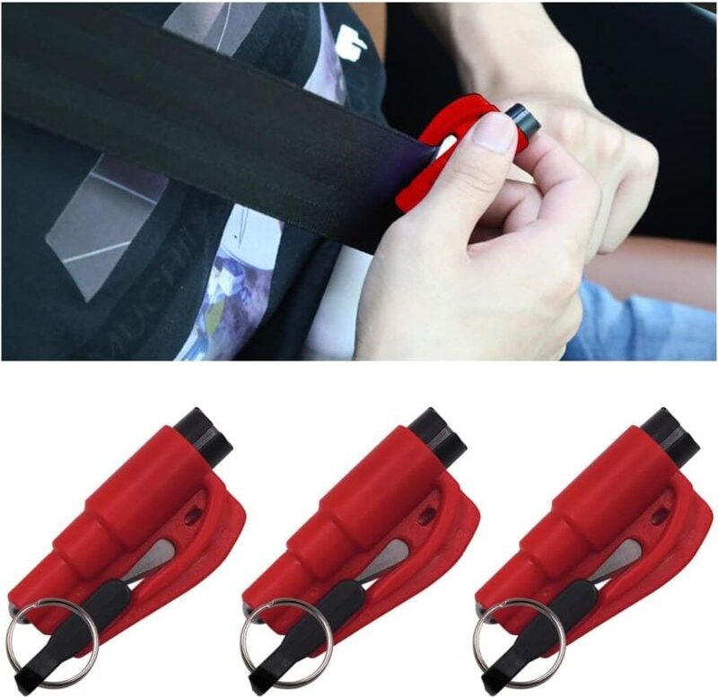 Thumbnail - 2-in-1-Sicherheitsgurtschneider, tragbarer Sicherheitshammer, Auto-Sicherheitsschlüsselanhänger, Notfall-Fensterbrecherh...