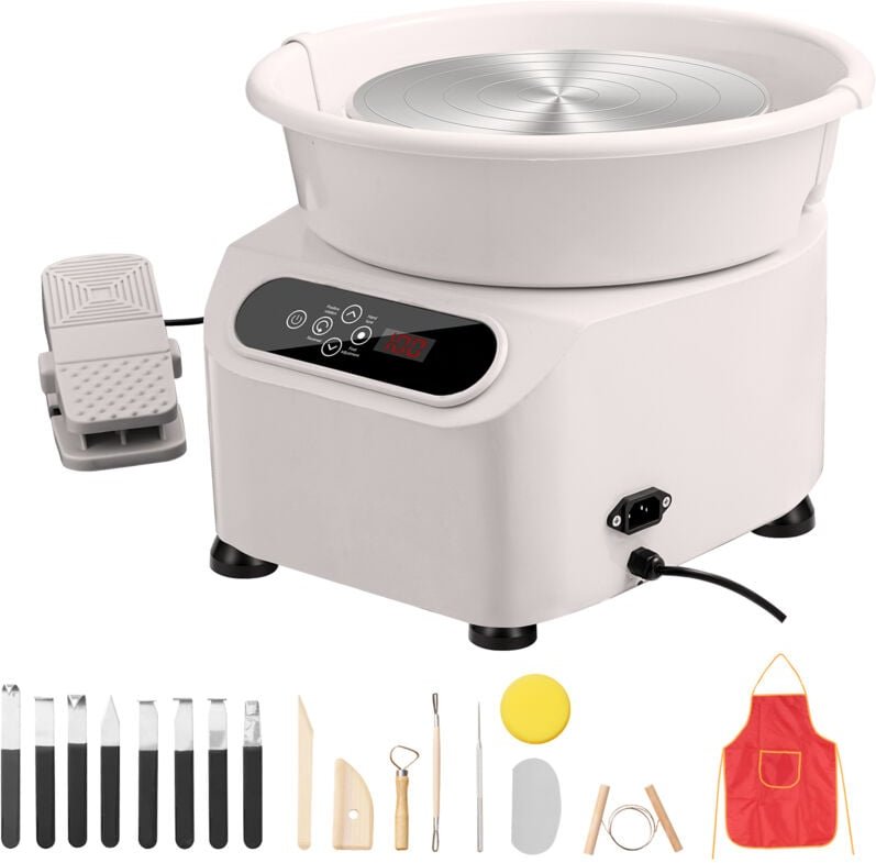 Mophorn - Töpferscheibe, 11-Zoll-Töpferformmaschine, 350-W-Elektroscheibe mit Fußpedal und LCD-Touchscreen, Keramikschei...