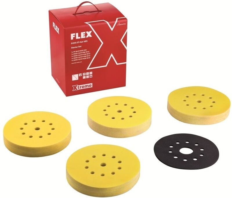 Flex - Starterset Schleifpapier Wand-/Decke Xtreme D225 ST-Set VE5 50tlg.