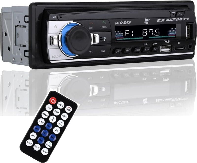 Bluetooth-Autoradio – AUX-Funktion, Fadio FM 87,5–108 MHz AMS, MP3-Player und Dual-USB-Anschluss, FM-Stereo, Freisprech-...