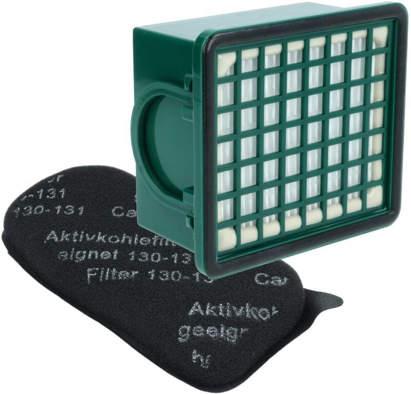 1x HEPA-Filter, 1x Aktivkohlefilter kompatibel mit Vorwerk Kobold 131, 130, 131sc Staubsauger - Vhbw