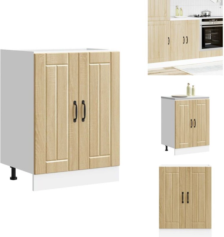 Spülenunterschrank Lucca Sonoma-Eiche Holzwerkstoff - Spülenunterschrank - Spülenunterschränke - Küchenunterschrank - Un...