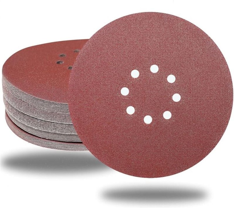 225 mm Schleifscheiben, 50 Stück, Körnung P120, 8 Löcher, 225 mm, runde Schleifscheiben, Schleifpapier für Trockenbausch...