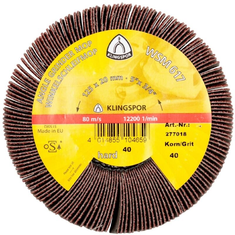 Thumbnail - Klingspor WSM 617 Schleifmopräder LS 309 X, 115 x 20 mm Korn 120 Gewinde M 14
