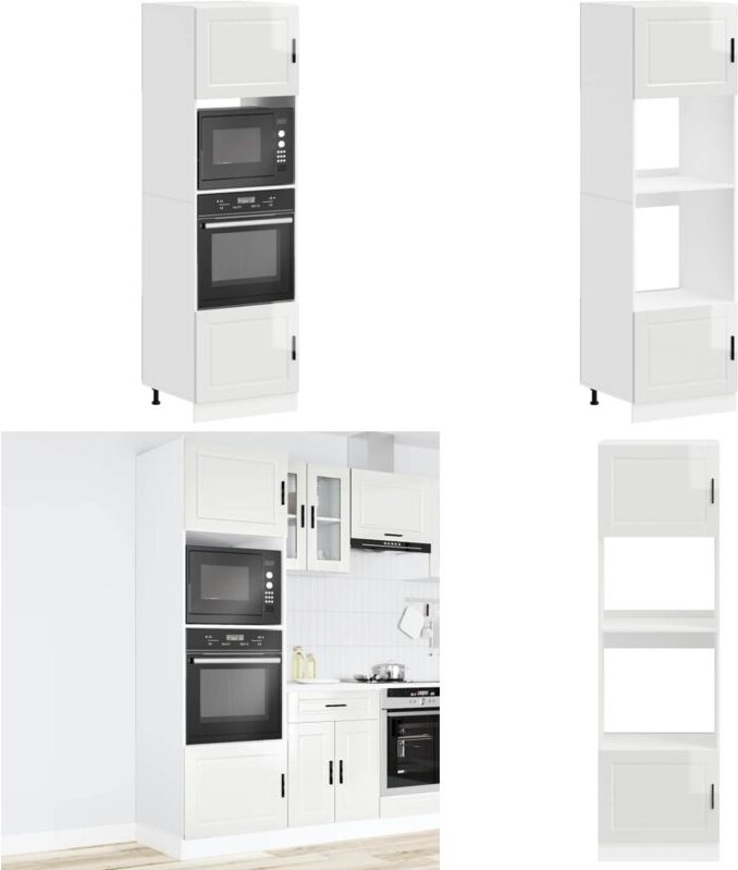 Vidaxl - Herdumbauschränke 2 Stk. Porto Hochglanz-Weiß Holzwerkstoff