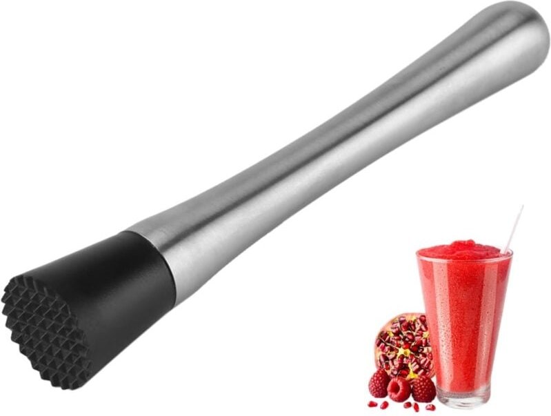 Ahlsen 1pc Edelstahl Cocktail Stößel Mojito Stick Bar Kartoffelstampfer Obst Mixer Ideal Barkeeper Werkzeug Rand Tassen