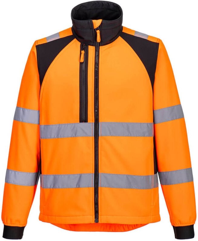 Softshell-Jacke Hochsichtbarkeit Eco WX2 (2 Schichten) Orange/Schwarz XL