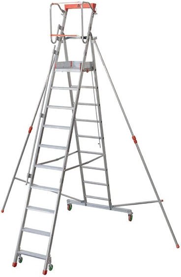 Mobile Stehleiter 10 Stufen - Maximale Arbeitshöhe : 4.71m - CTA-10