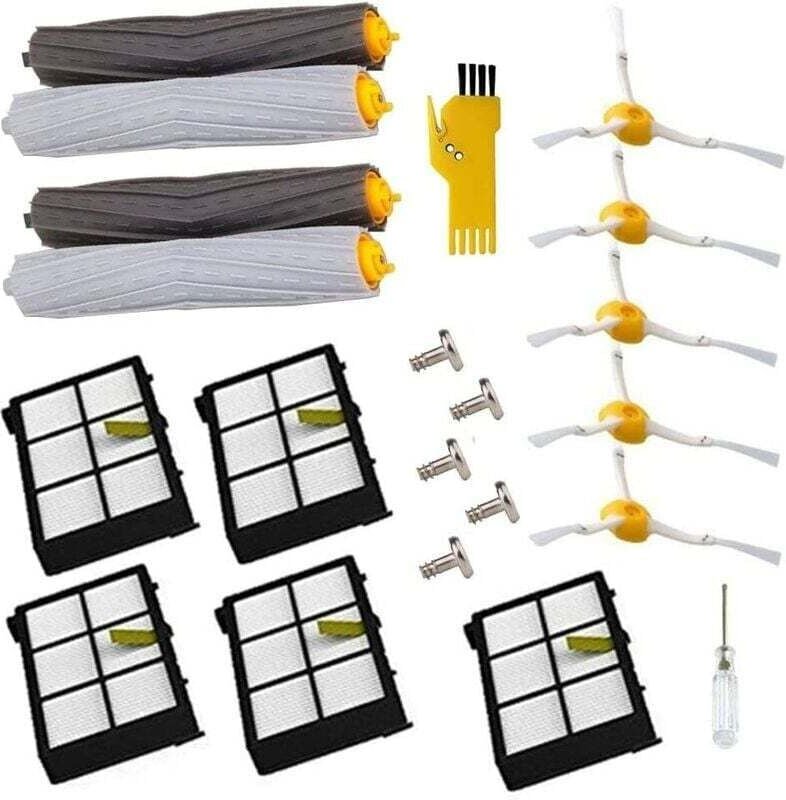 Ersatzteile für iRobot Roomba 980 960 900 880 870 860 800 Roboterstaubsauger (5 Seitenbürsten, 5 Schrauben, 5 Filter, 2 ...