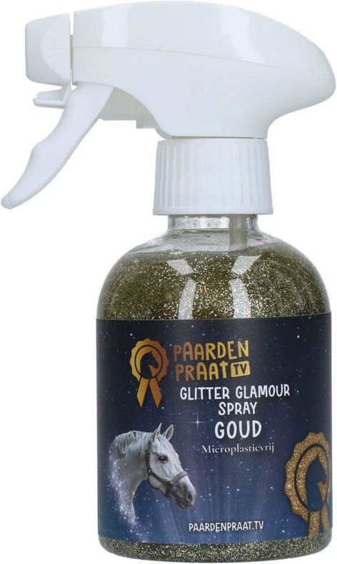Paardenpraat glitter glamour spray goud