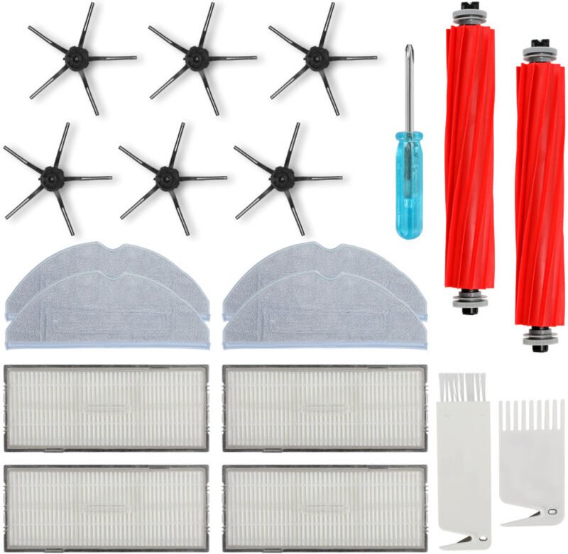 Swanew Zubehör für Roborock S7 S7+ S7 Plus S7 Maxv S7 Maxv Ultra S7 Pro Ultra Saugroboter Ersatzteile 2 Hauptbürste, 6 S...
