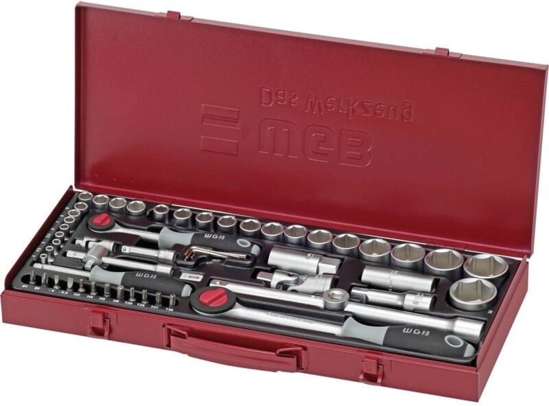 WGB Steckschlüssel-Satz No. 3920 1/4"+1/2" vierkant mit Umschaltknarre 56-teilig