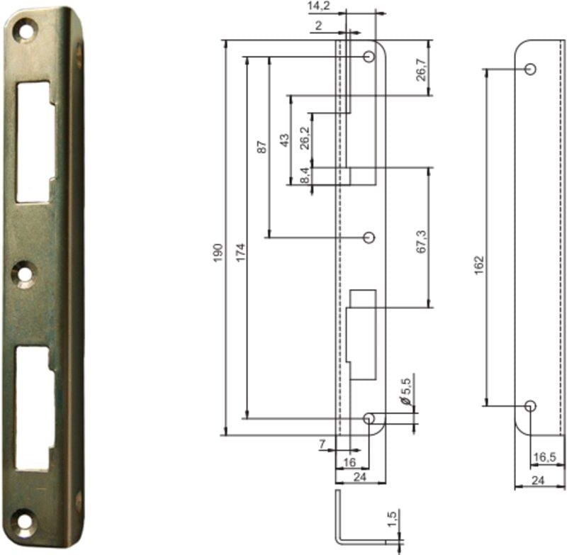Winkelhaken Verzinkt 90mm - Mp Zac 90k