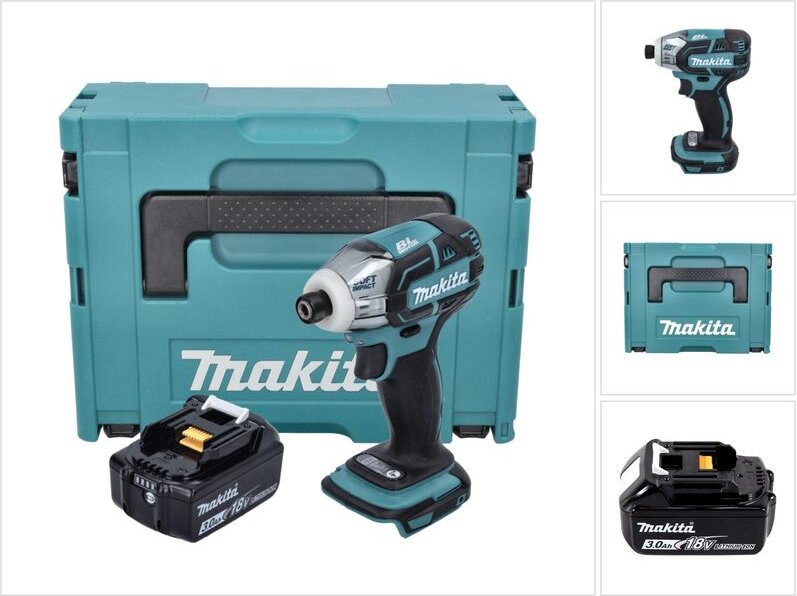 Dts 141 F1J Akku Impulsschrauber 18 v 40 Nm 1/4' Brushless + 1x Akku 3,0 Ah + Makpac - ohne Ladegerät - Makita