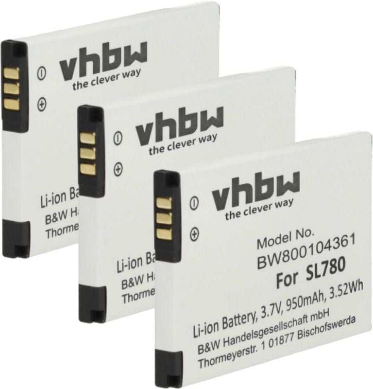 Thumbnail - Vhbw - 3x Akku kompatibel mit Bintec-Elmeg D141 dect schnurlos Festnetz Telefon (950 mAh, 3,7 v, Li-Ion)
