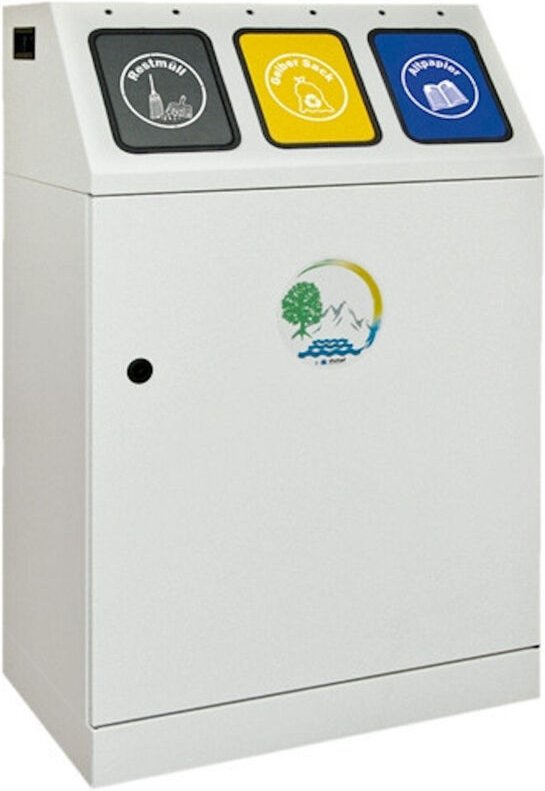 Stumpf - Abfalltrennung Triplex 3-fach Sammler lichtgrau Innenbehälter 3 x 30l - 635-075-0-2-300