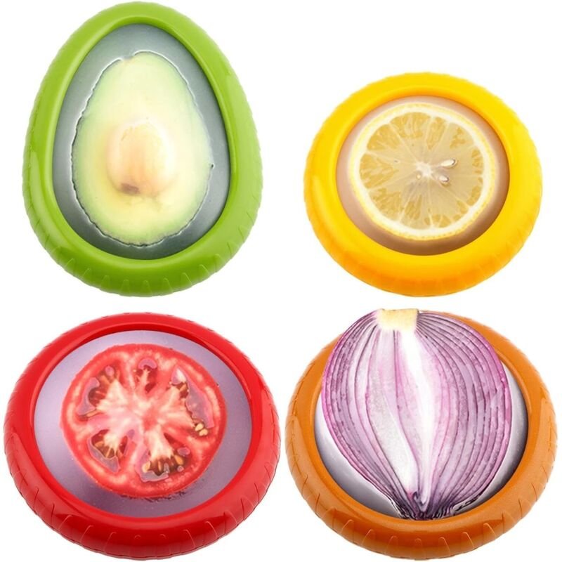Tigrezy - Avocado-Sparer und Tomatenhalter – 4er-Set wiederverwendbare Aufbewahrungsbehälter für den Kühlschrank – Ideal...